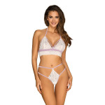 Еротичний комплект мереживний Obsessive Lilyanne 2-pcs set white S/M