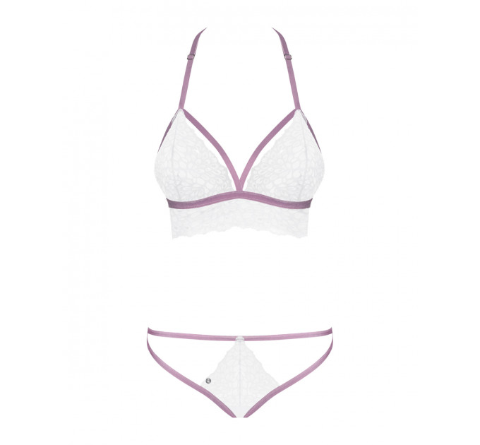 Еротичний комплект мереживний Obsessive Lilyanne 2-pcs set white S/M