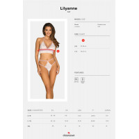 Еротичний комплект мереживний Obsessive Lilyanne 2-pcs set white S/M
