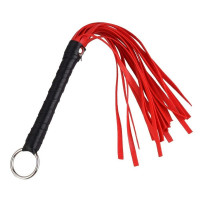 Флоггер мини экокожа, красно-черный, 28 см