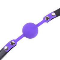 Кляп силіконовий Silicone ball gag metal accesso purple