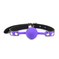 Кляп силіконовий Silicone ball gag metal accesso purple