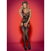 Комбинезон ажурный с бантиком на талии Obsessive F217 черный, XL/XXL