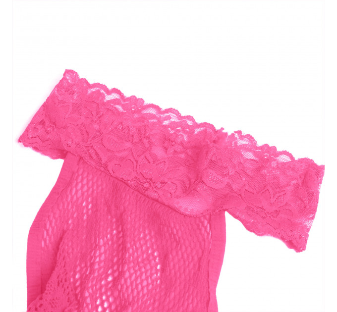 Комбинезон кружевной Star Night в сеточку, розовый, XS-M