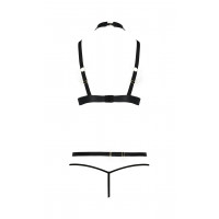 Комплект белья с чокером и стреп-лентами LAMIS SET black S/M - Passion