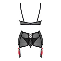 Комплект полупрозрачный XS/S Glandez Obsessive, 3 предмета, черный
