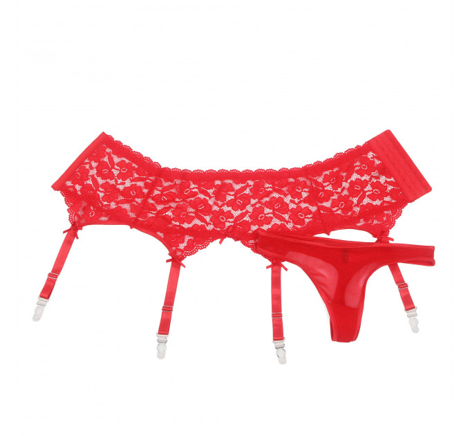 Комплект трусики з поясом для панчіх StarNight, червоний, XS-S