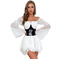 Корсет под грудь Star Night со шнуровкой и трусиками в комплекте, черный, M (без коробки)