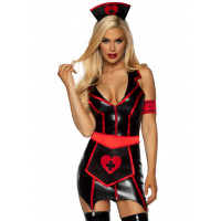 Костюм сексуальной медсестры Naughty Nurse Leg Avenue, 4 предмета Black - M