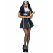 Костюм монашки Leg Avenue, М, Naughty Nun 2 предмета, черный
