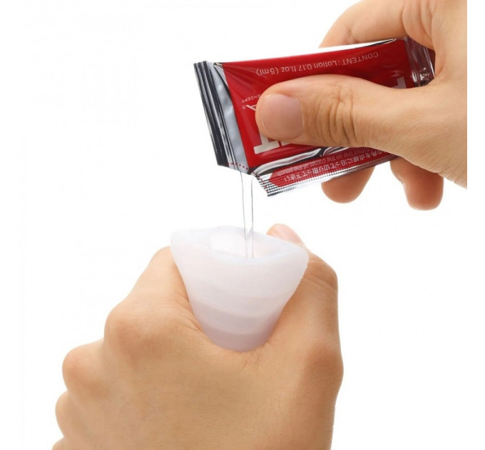 Мини мастурбатор нереалистичный Tenga Pocket Wave Line, с рельефом, белый