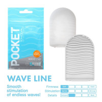 Міні мастурбатор нереалістичний Tenga Pocket Wave Line, з рельєфом, білий Міні мастурбатор нереалістичний Tenga Pocket Wave Line, з рельєфом, білий