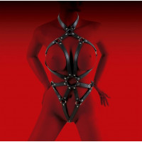 Портупея з декоративними заклепками Virgite Love Hit з екошкіри, чорна