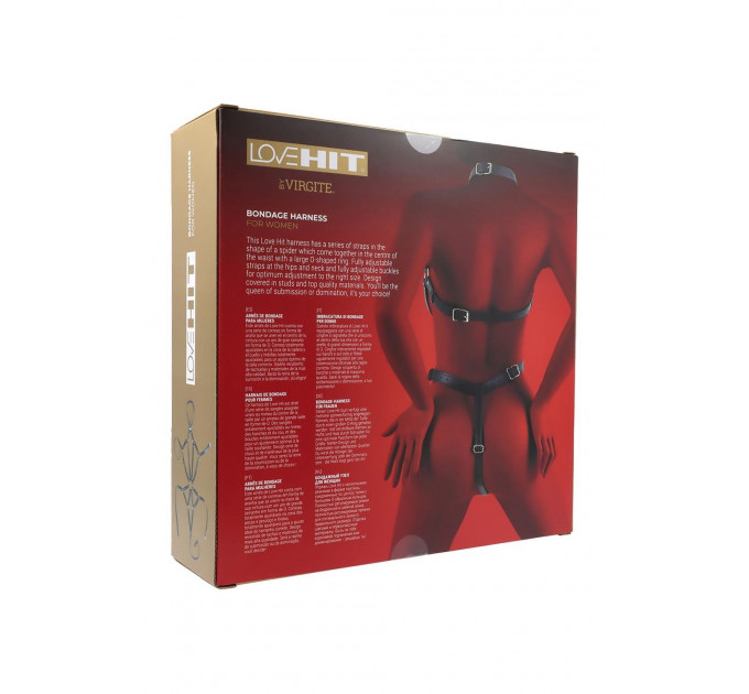 Портупея з декоративними заклепками Virgite Love Hit з екошкіри, чорна