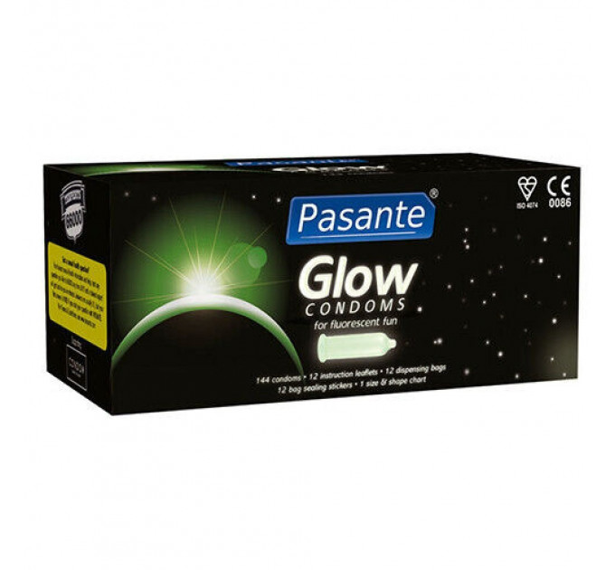 Презервативы светящиеся в темноте , Pasante Glow Condoms ,53 мм (цена за 6 штук)