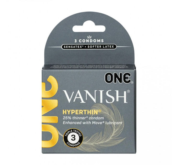 Презервативи ONE Vanish, 3 шт