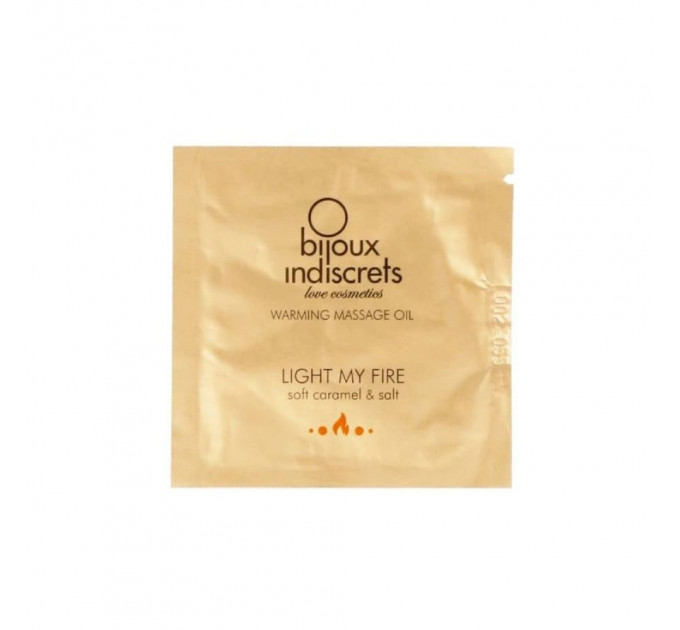Пробник согревающее массажное масло LIGHT MY FIRE Bijoux Indiscrets карамель и морская соль