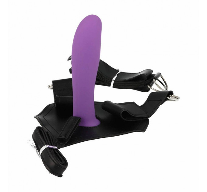 Страпон силиконовый Chisa R.G.B. Amor на трусиках из искусственной кожи, фиолетовый
