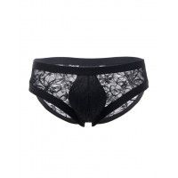 Труси чоловічі Star Night напівпрозорі, з мереживом, чорні, L