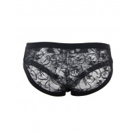 Труси чоловічі Star Night напівпрозорі, з мереживом, чорні, L