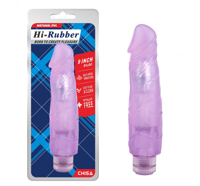 Вибратор реалистик на батарейках Chisa Hi-Rubber, фиолетовый