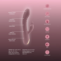 Вибратор-кролик рельефный Sweet Em Velvet Lure 10 режимов вибрации и 5 режимов колебаний, розовый