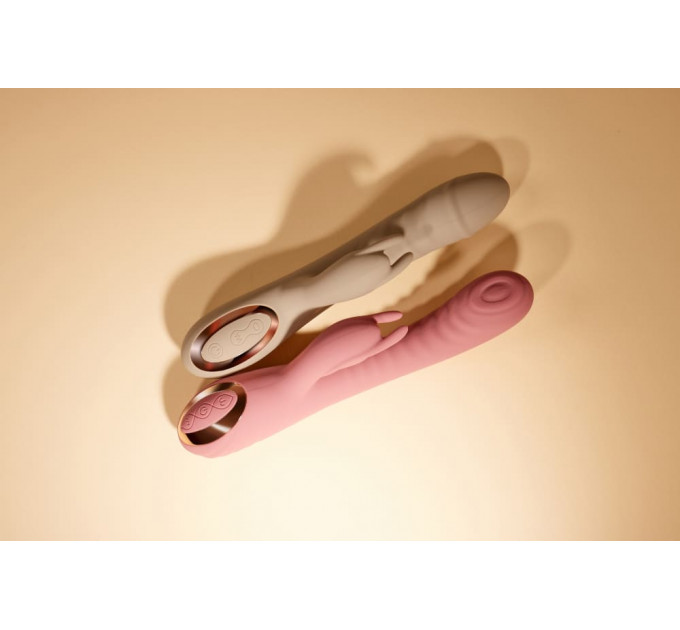 Вибратор-кролик рельефный Sweet Em Velvet Lure 10 режимов вибрации и 5 режимов колебаний, розовый