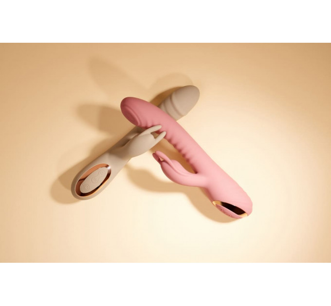 Вибратор-кролик рельефный Sweet Em Velvet Lure 10 режимов вибрации и 5 режимов колебаний, розовый