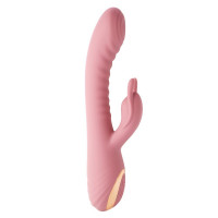 Вибратор-кролик рельефный Sweet Em Velvet Lure 10 режимов вибрации и 5 режимов колебаний, розовый
