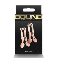 Зажимы для сосков NS Novelties Bound Heavy-Duty регулируемые, розовое золото