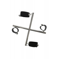 Перехресна система фіксації для рук та ніг, металева, з чорними манжетами, BLAZE