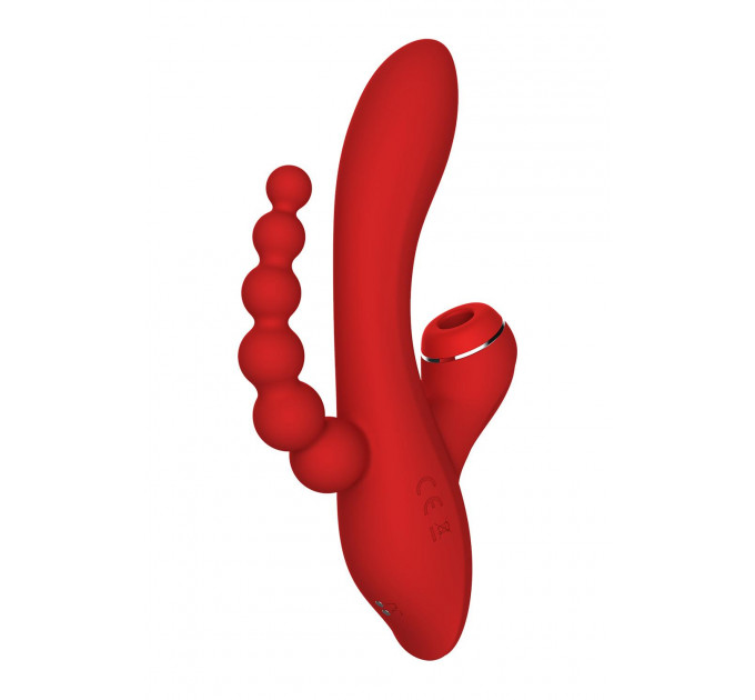 Потрійний вібратор із вакуумною стимуляцією Dream Toys RED REVOLUTION ANNA