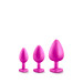 Набір анальних пробок із камінням Blush Bling Plugs Training Kit, рожевий