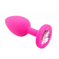 Анальная пробка Pink Silicone Light Pink, S