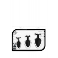 Набір анальних пробок LUXE BLING PLUGS TRAINING KIT WHITE GEMS