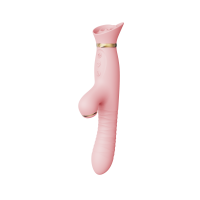 Вибратор с ротацией и вакуумной стимуляцией ZALO ROSE RABBIT PINK Вибратор с ротацией и вакуумной стимуляцией ZALO ROSE RABBIT PINK