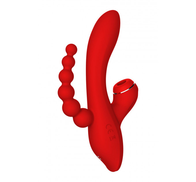 Потрійний вібратор із вакуумною стимуляцією Dream Toys RED REVOLUTION ANNA