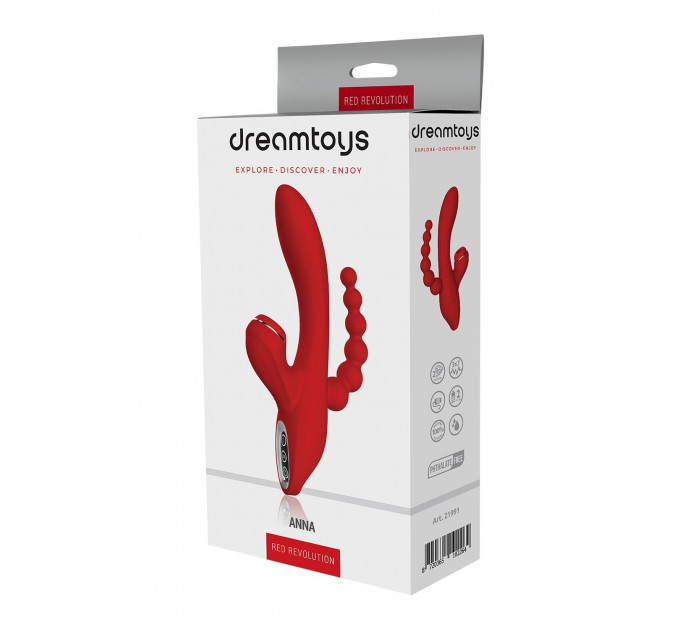 Потрійний вібратор із вакуумною стимуляцією Dream Toys RED REVOLUTION ANNA