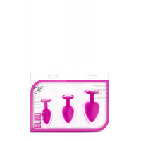 Набір анальних пробок із камінням Blush Bling Plugs Training Kit, рожевий