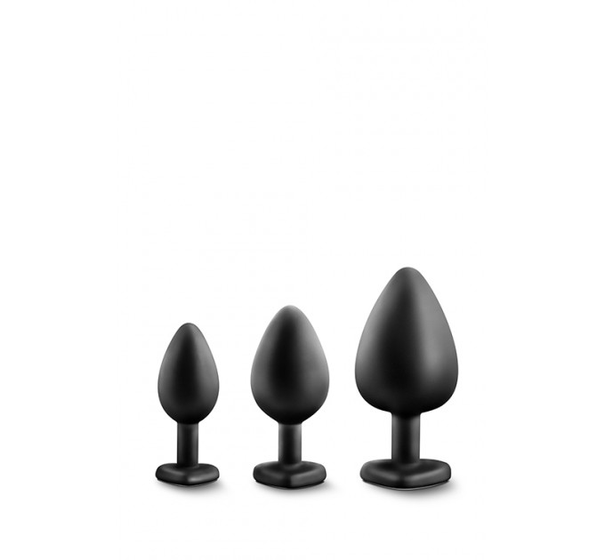 Набор анальных пробок LUXE BLING PLUGS TRAINING KIT WHITE GEMS