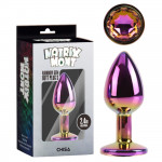 Анальна пробка різнокольорова CHISA MATRIX MONT з різнобарвним каменем, розмір S