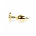 Анальная пробка с камнем Plug-Jewellery Gold Heart PLUG- Red размер S