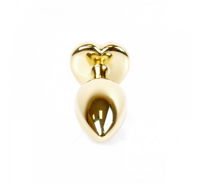 Анальная пробка с камнем Plug-Jewellery Gold Heart PLUG- Red размер S