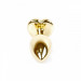 Анальная пробка с камнем Plug-Jewellery Gold Heart PLUG- Red размер S