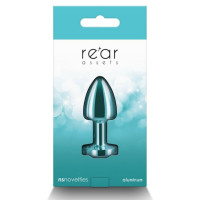 Анальная пробка с кристаллом NS Novelties Rear Assets Petite, бирюзовый, Medium