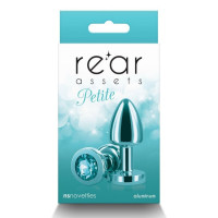 Анальная пробка с кристаллом NS Novelties Rear Assets Petite, бирюзовый, Medium