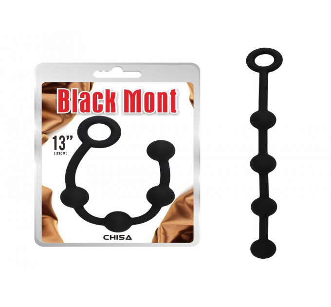 Анальные бусы Chisa Black Mont ”P” Storm Beads черные, S