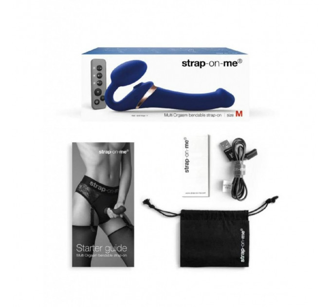 Безремневой страпон M с вибрацией и вакуумной стимуляцией Strap-On-Me, с дистанционным пультом