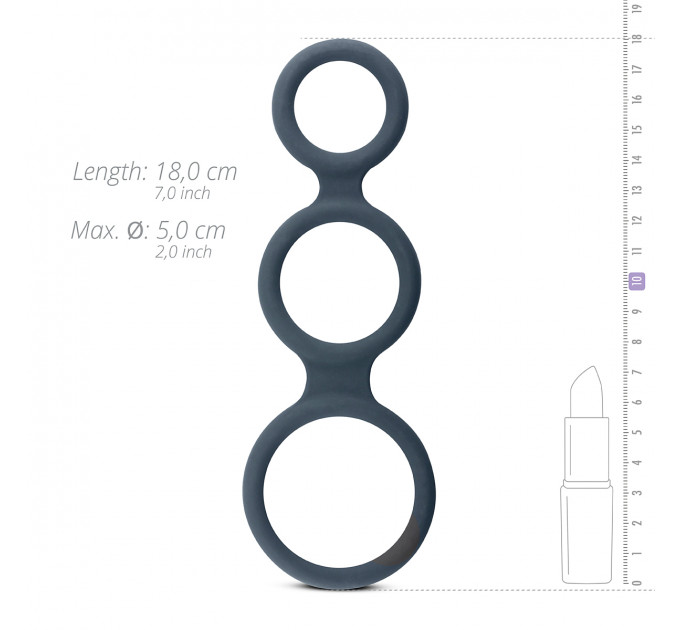 Тройное силиконовое кольцо Boners для пениса Triple Ring
