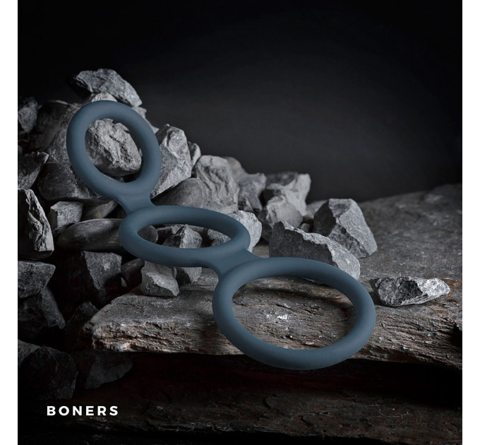 Тройное силиконовое кольцо Boners для пениса Triple Ring